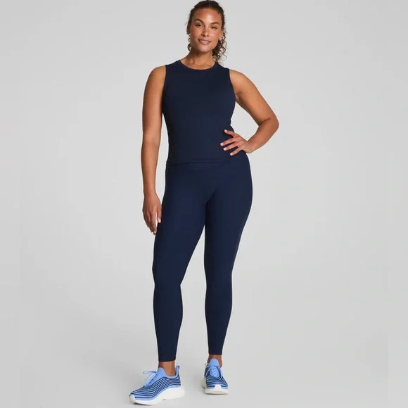 Spanx Smooth OnForm Leggings Timeless Navy Size Large Buttery Soft - Picture 7 of 16